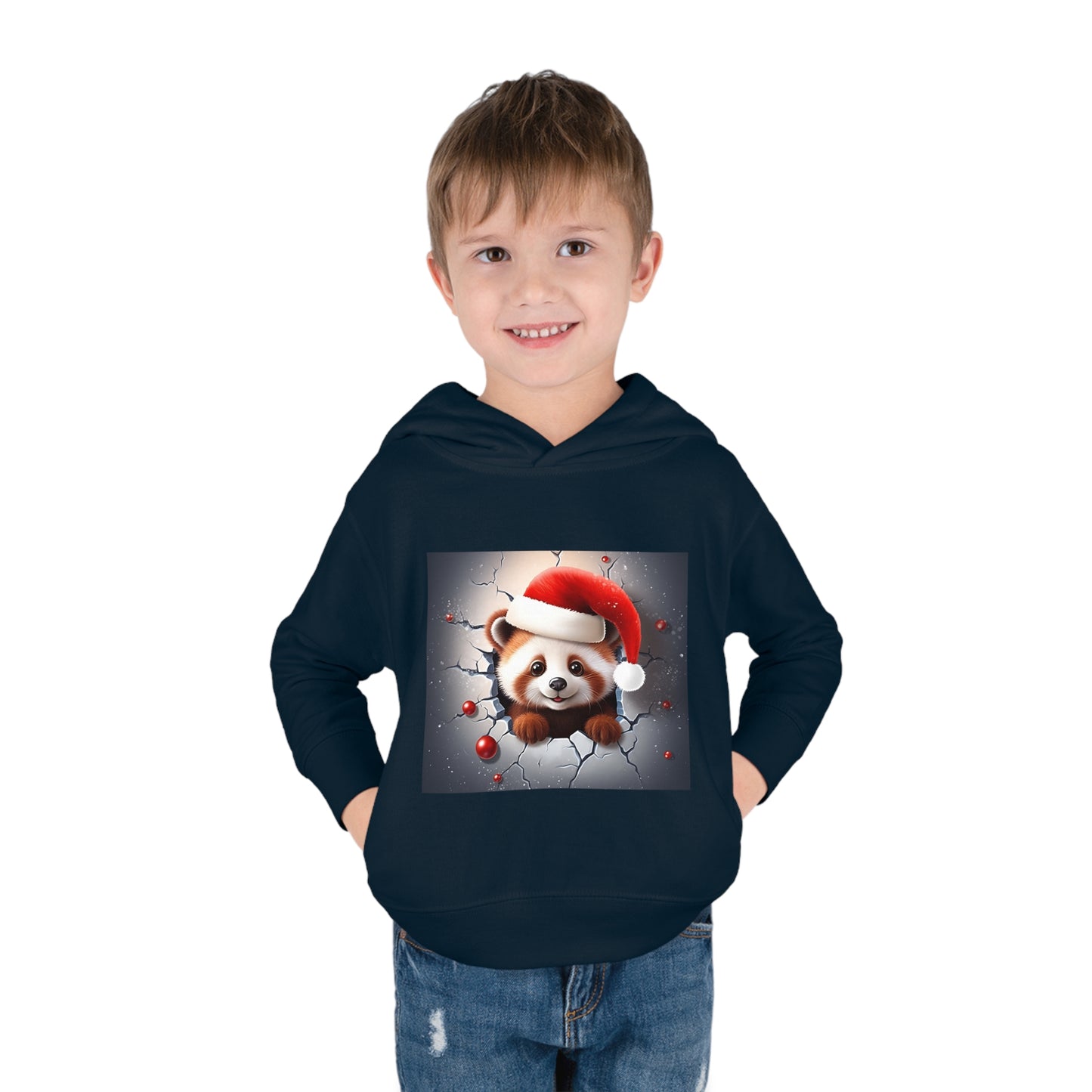 ~Red Panda Cub~ 3D Christmas Toddler Pullover Fleece Hoodie by Rabbit Skins