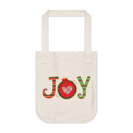 ~Joyful~ Christmas Organic Canvas Tote Bag