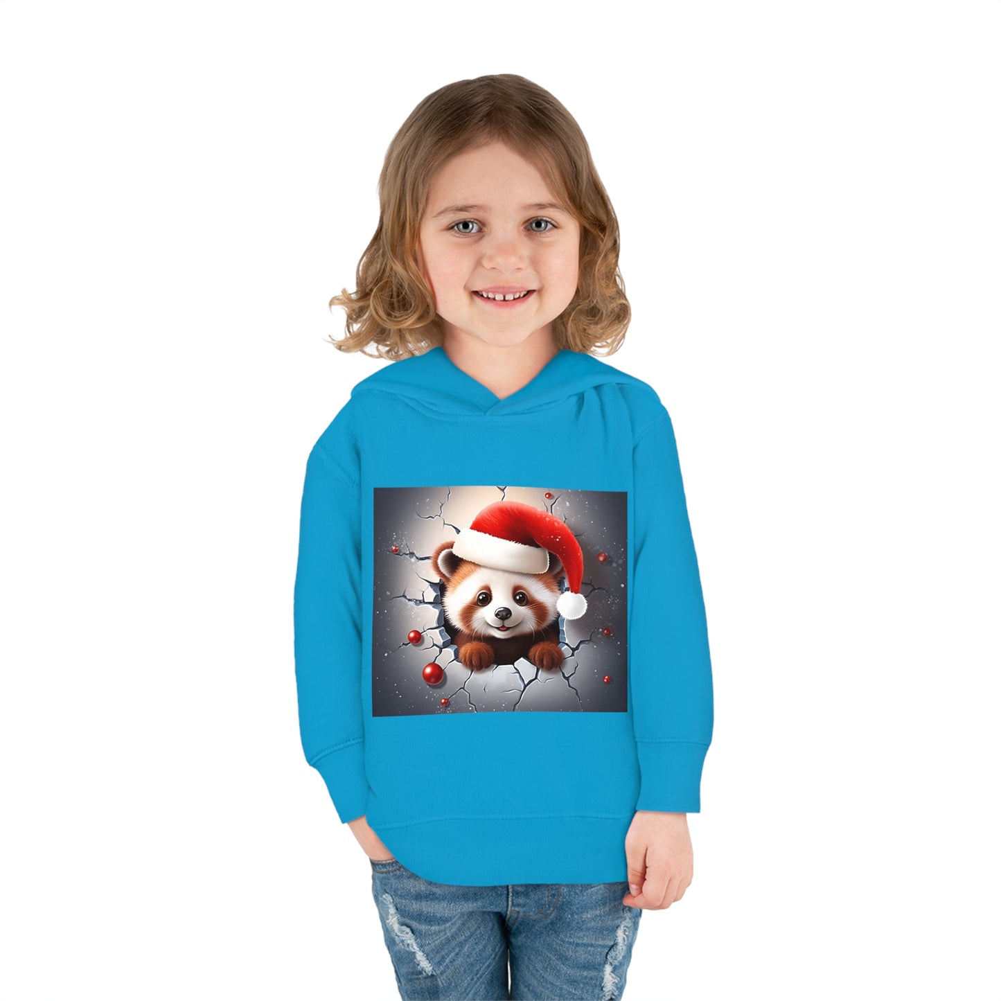 ~Red Panda Cub~ 3D Christmas Toddler Pullover Fleece Hoodie by Rabbit Skins