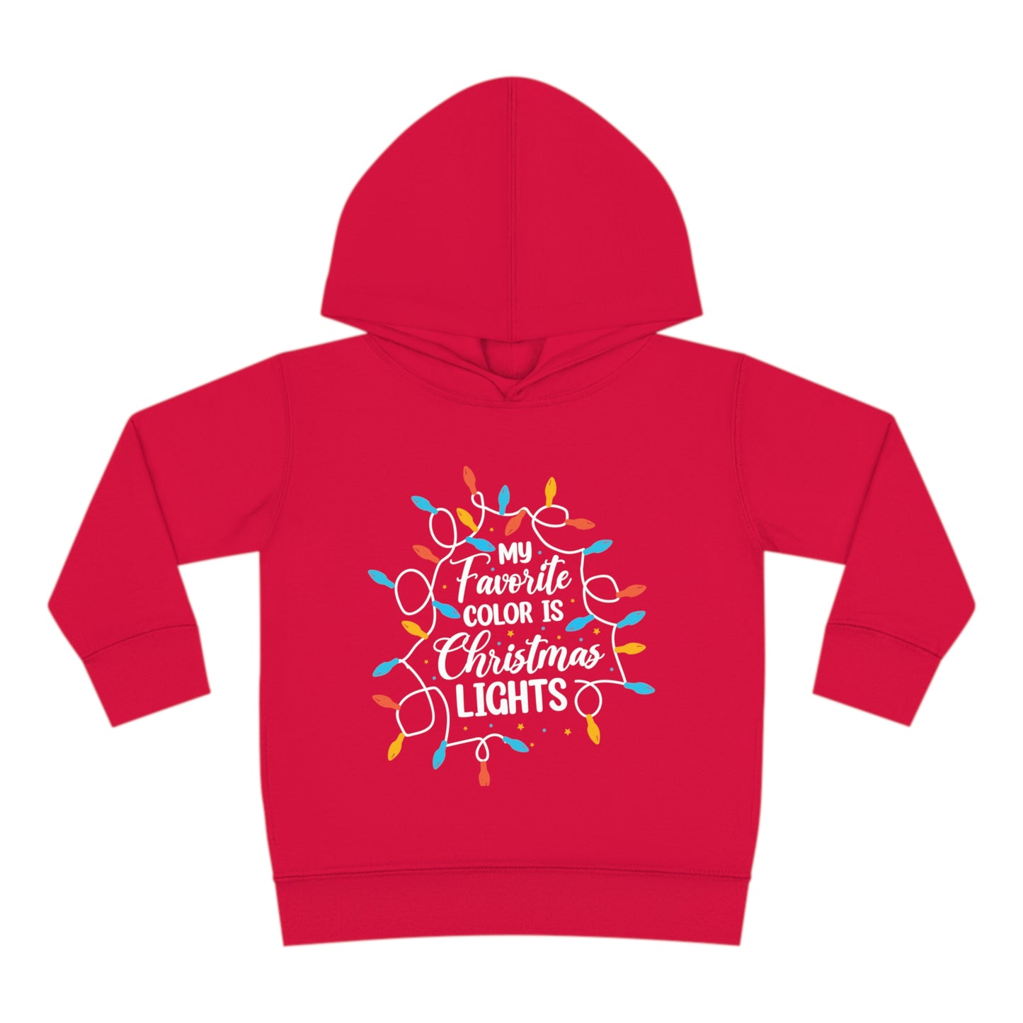 ~My Favorite Color is Christmas Lights~ 3D Christmas Toddler Pullover Fleece Hoodie by Rabbit Skins