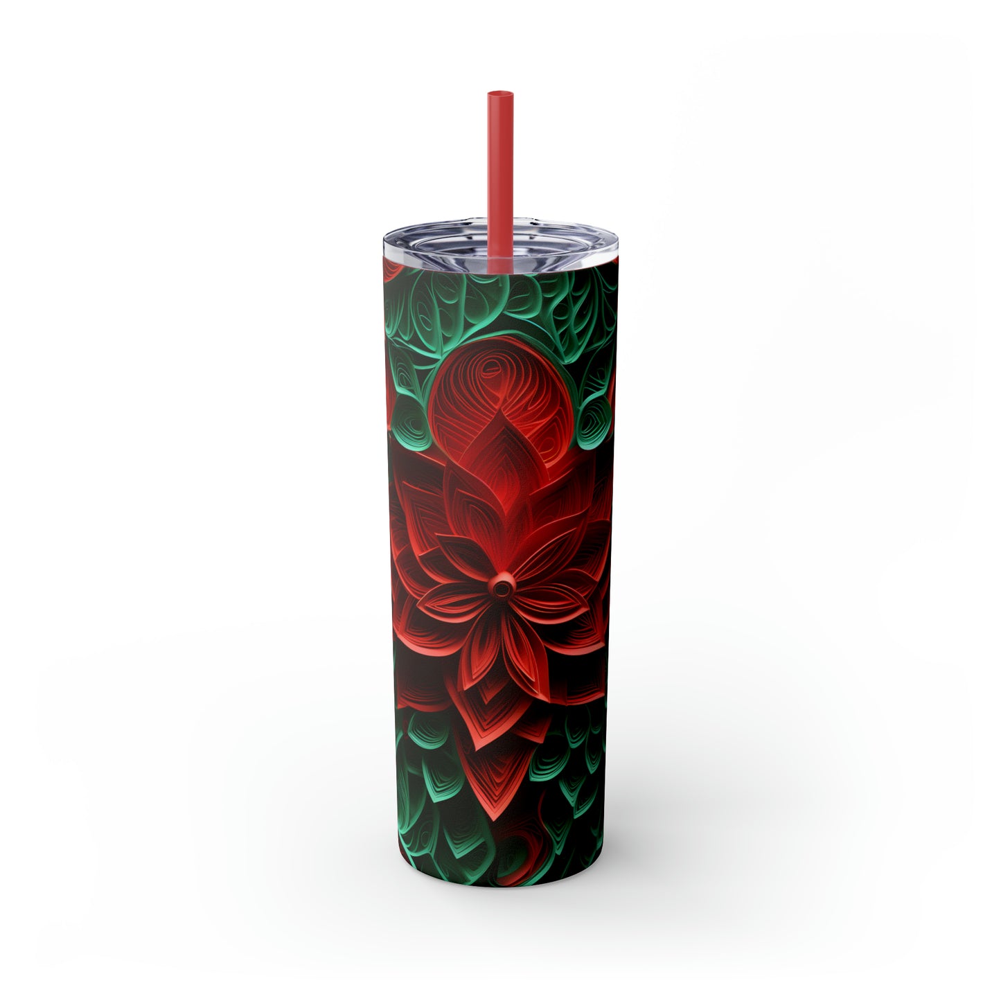 Assorted Christmas Skinny Tumblers with Straw, 20oz