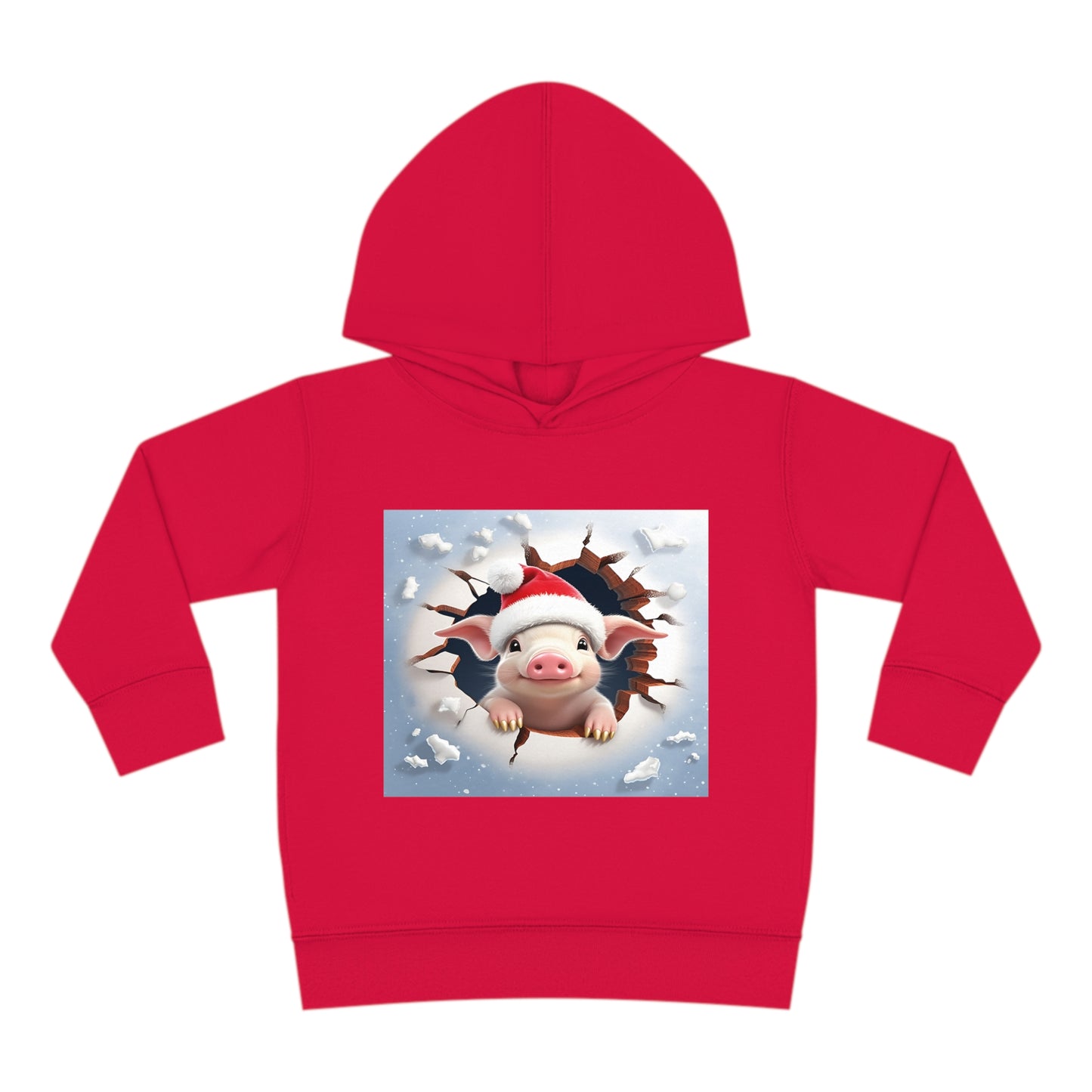 ~Piglet~ 3D Christmas Toddler Pullover Fleece Hoodie by Rabbit Skins