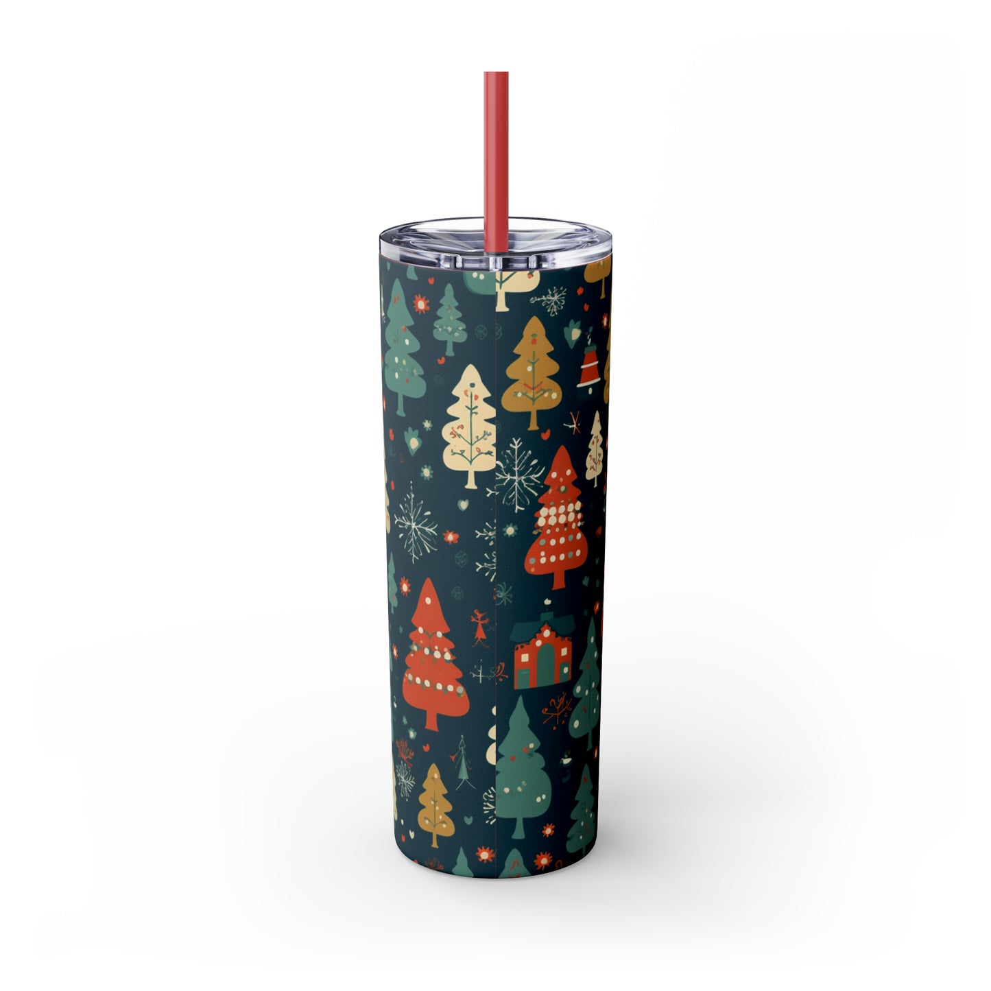 ~Oh Christmas Tree~ Christmas Skinny Tumbler with Straw, 20oz