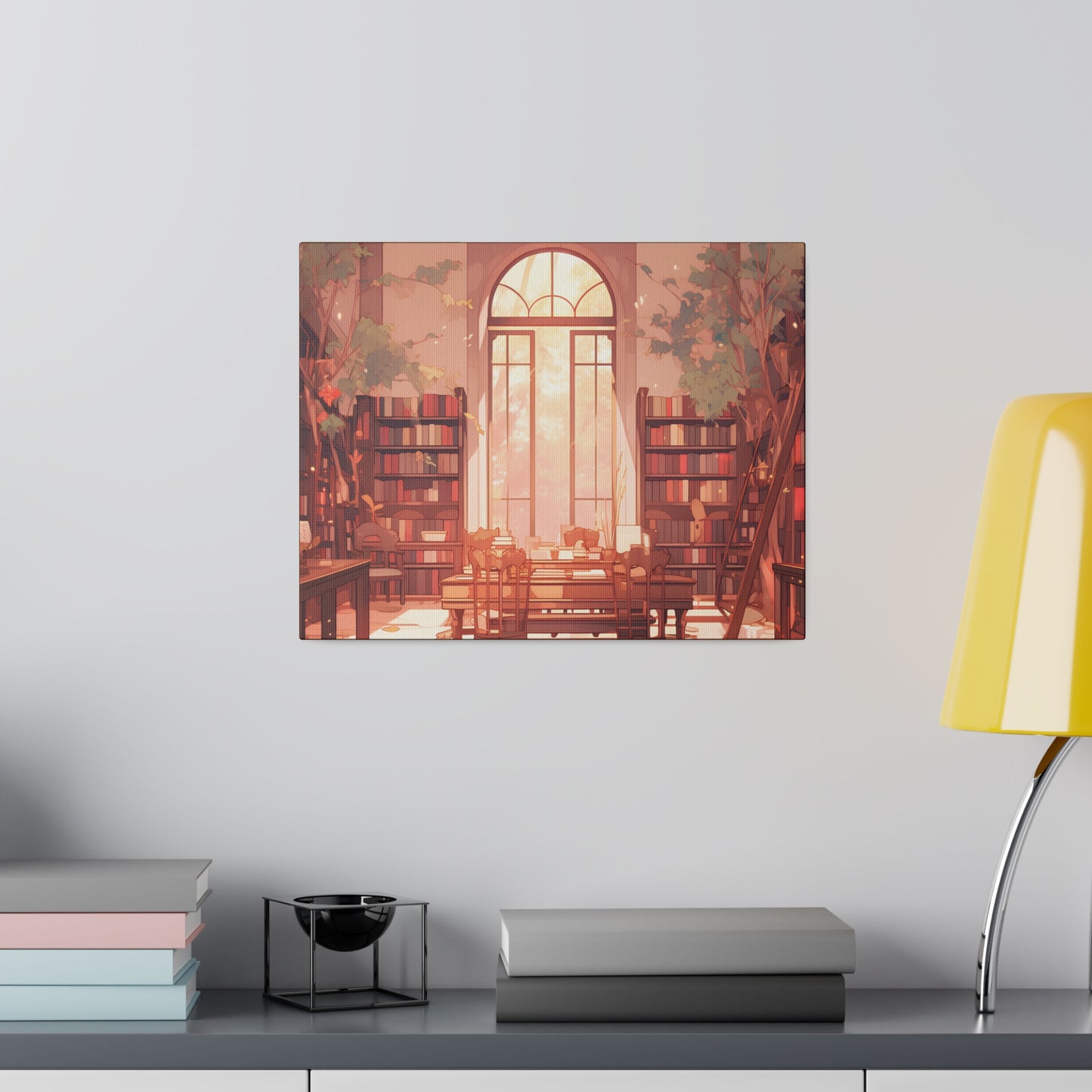 ~Academia Book Collection~ Watercolor Print Matte Canvas, Stretched, 0.75"