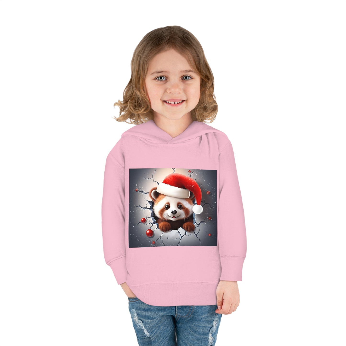 ~Red Panda Cub~ 3D Christmas Toddler Pullover Fleece Hoodie by Rabbit Skins