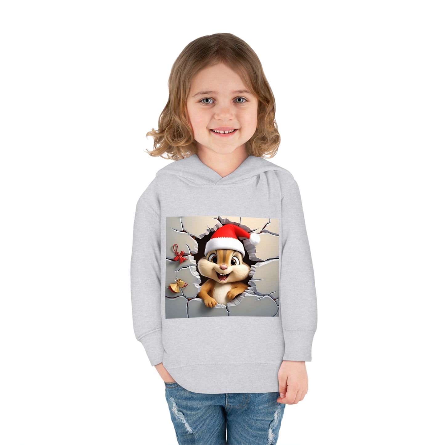 ~Baby Chipmunk~ 3D Christmas Toddler Pullover Fleece Hoodie by Rabbit Skins