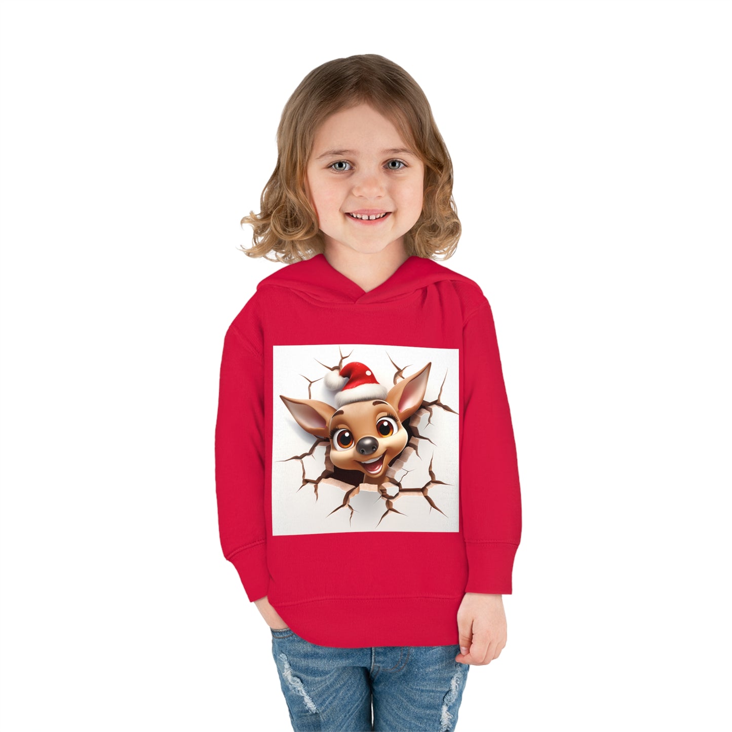 ~Fawn~ 3D Christmas Toddler Pullover Fleece Hoodie by Rabbit Skins