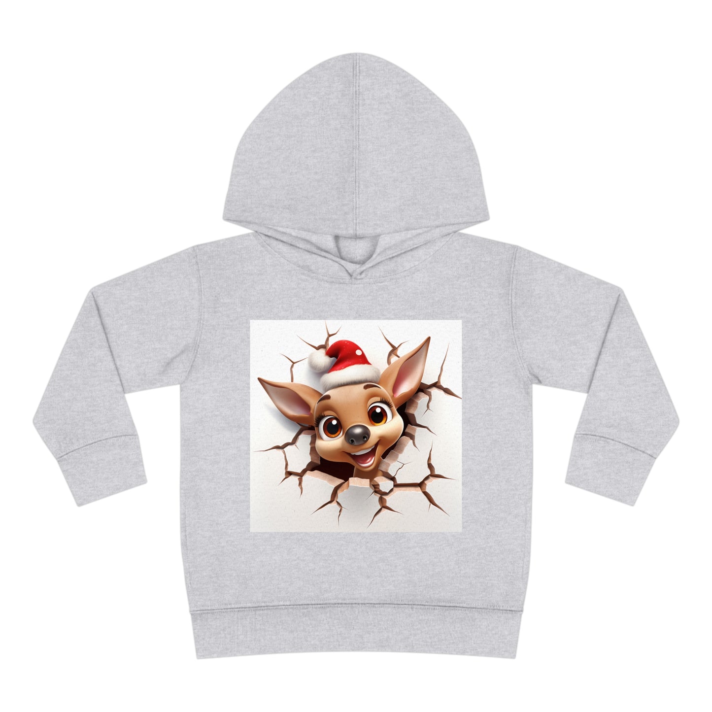 ~Fawn~ 3D Christmas Toddler Pullover Fleece Hoodie by Rabbit Skins