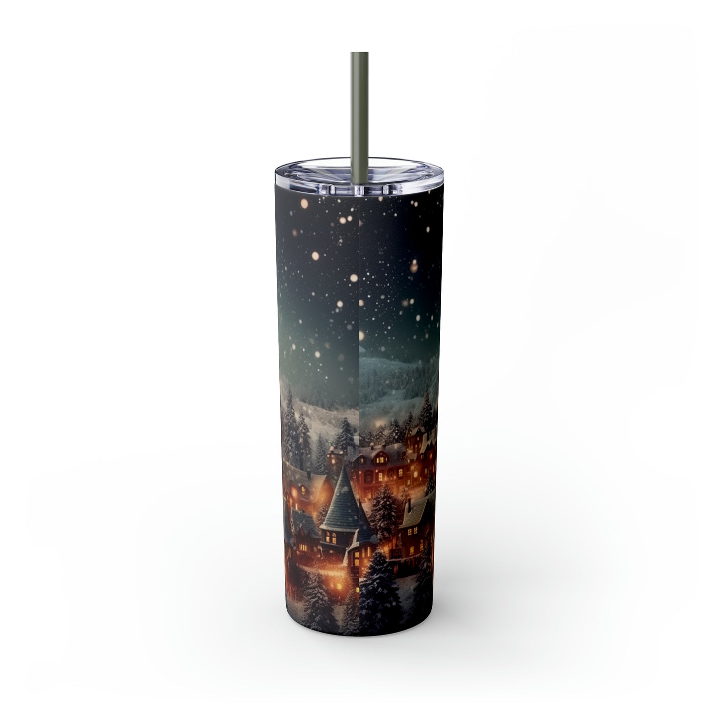 ~Christmas Eve~ Christmas Skinny Tumbler with Straw, 20oz