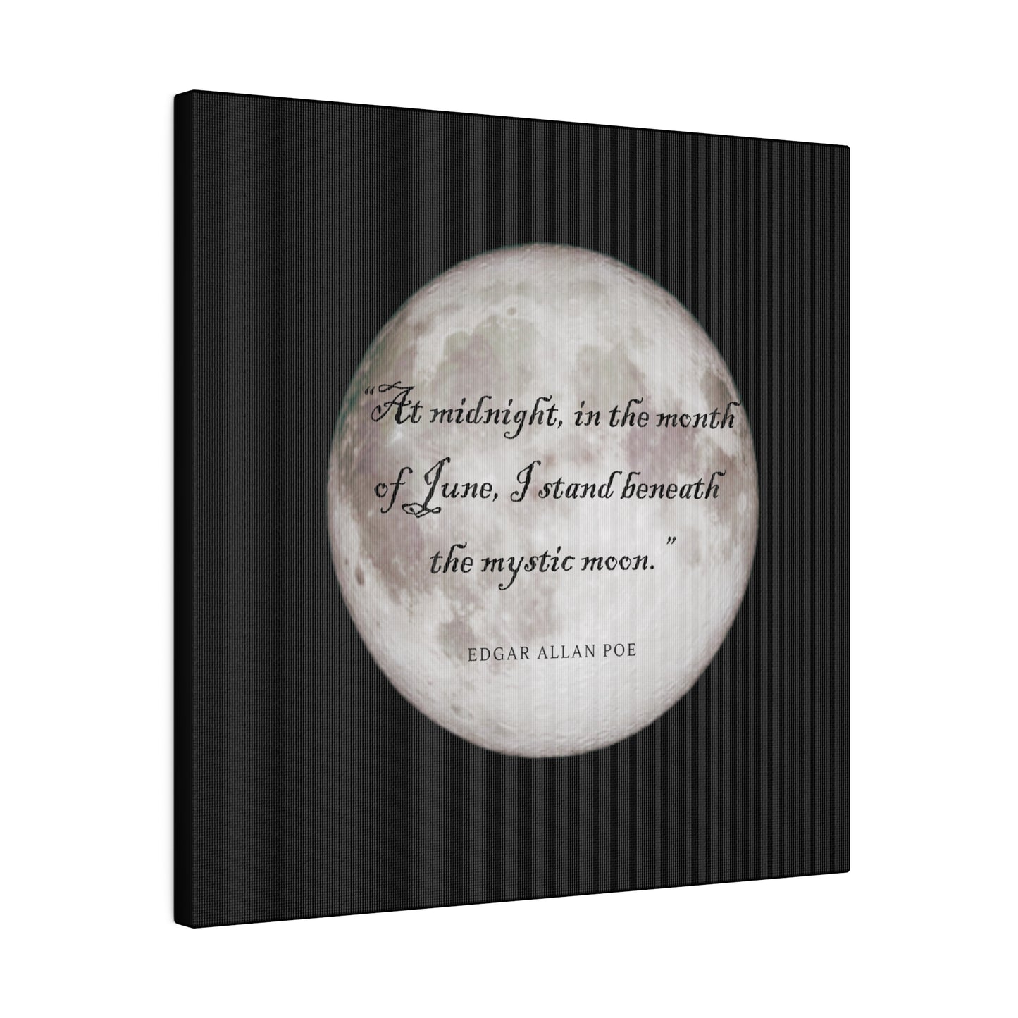 Dark Academia ~Mystic Moon~ Edgar Allen Poe Print Matte Canvas, Stretched, 0.75"