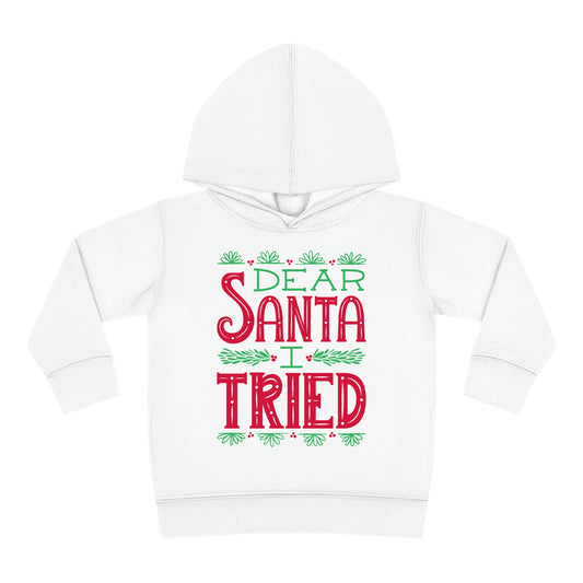 ~Dear Santa, I Tried~ 3D Christmas Toddler Pullover Fleece Hoodie by Rabbit Skins
