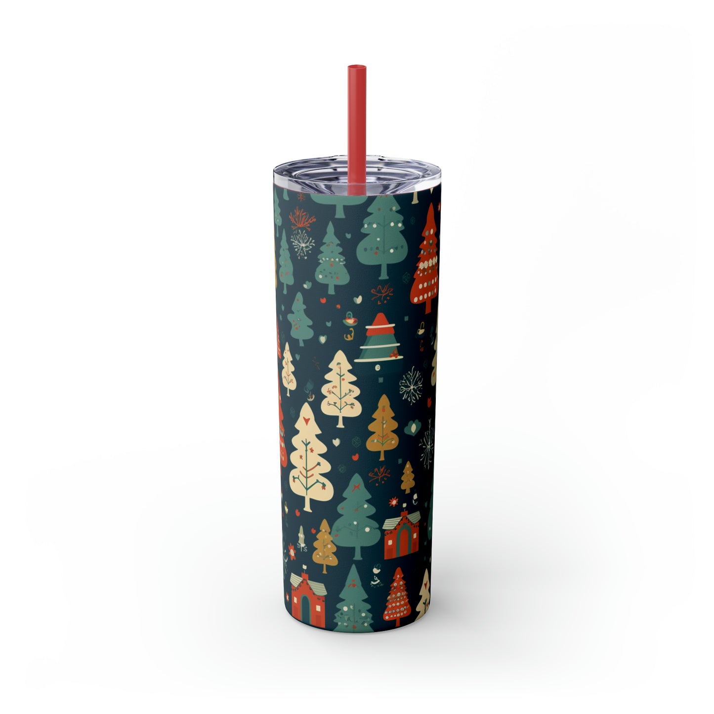 ~Oh Christmas Tree~ Christmas Skinny Tumbler with Straw, 20oz