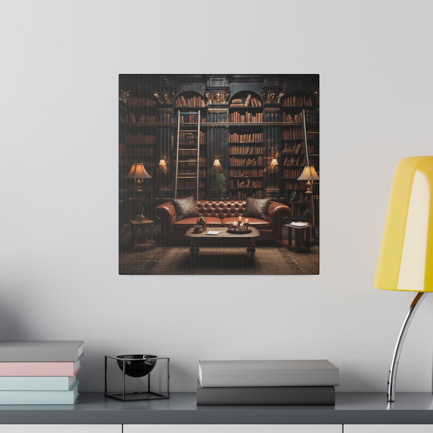 Dark Academia ~Vintage Library~ Print Matte Canvas, Stretched, 0.75"