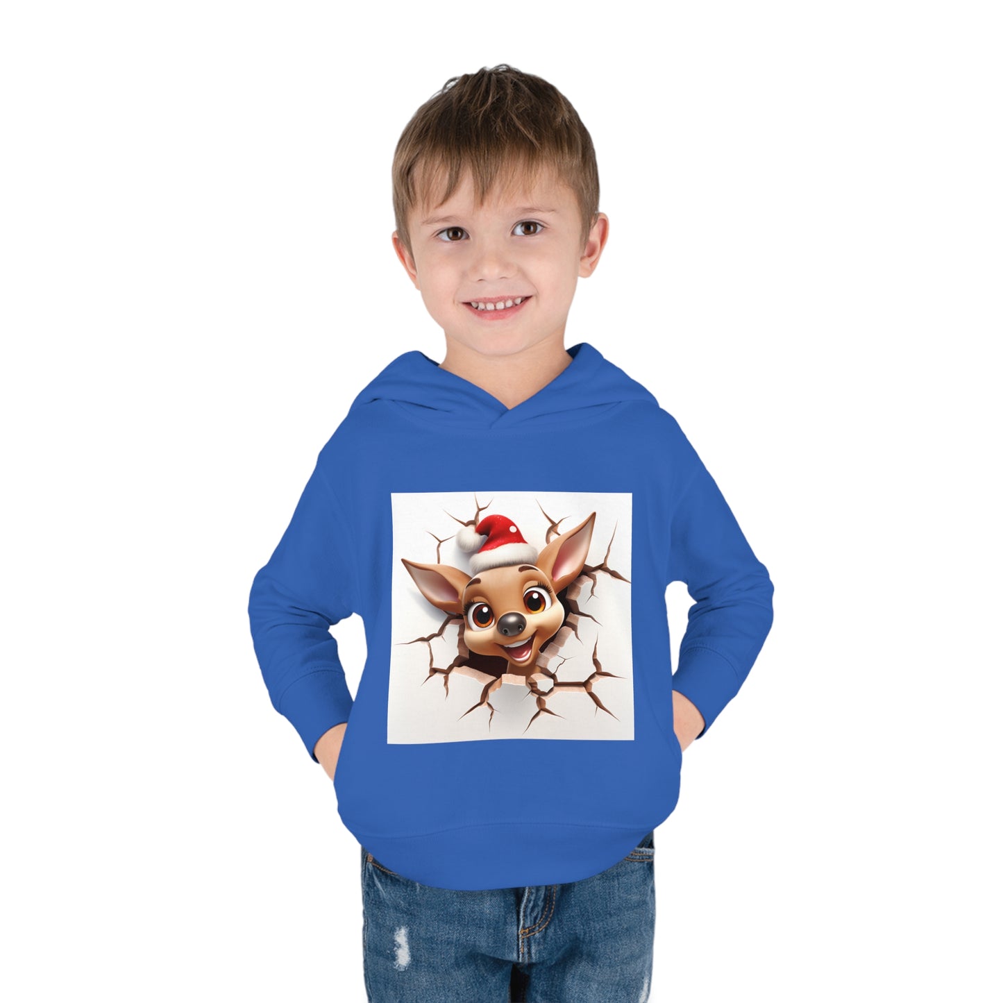 ~Fawn~ 3D Christmas Toddler Pullover Fleece Hoodie by Rabbit Skins
