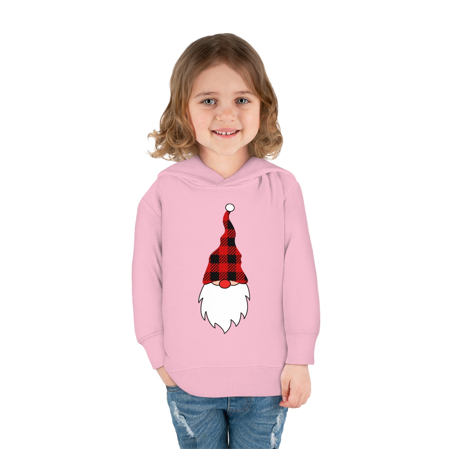 ~Plaid Santa~ Christmas Toddler Pullover Fleece Hoodie by Rabbit Skins