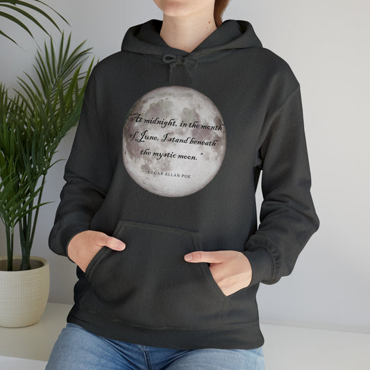 Unisex Heavy Blend™ Hooded Sweatshirt -- Edgar Allen Poe -- Moon Quote