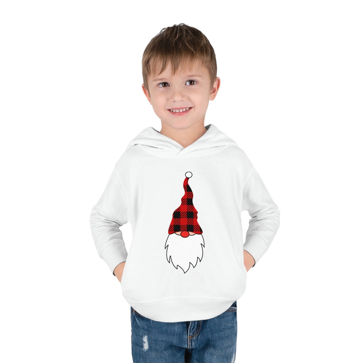 ~Plaid Santa~ Christmas Toddler Pullover Fleece Hoodie by Rabbit Skins