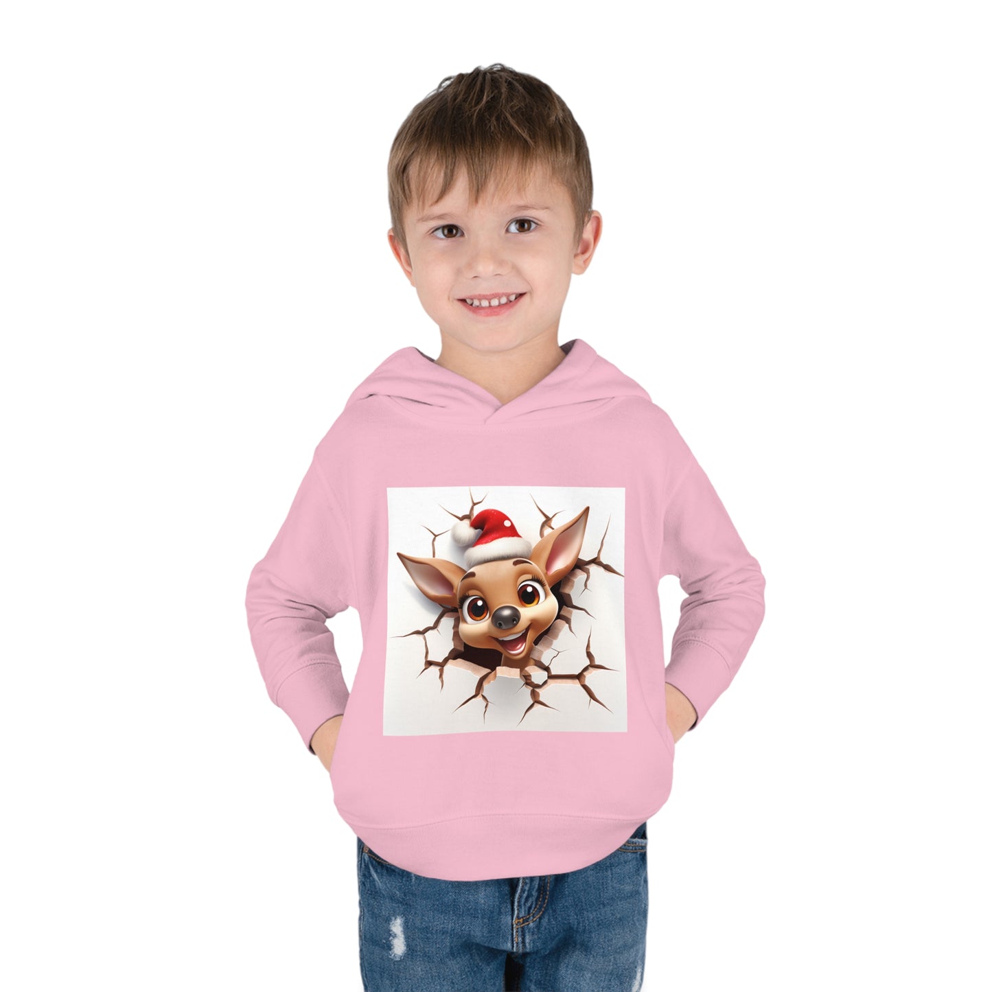 ~Fawn~ 3D Christmas Toddler Pullover Fleece Hoodie by Rabbit Skins