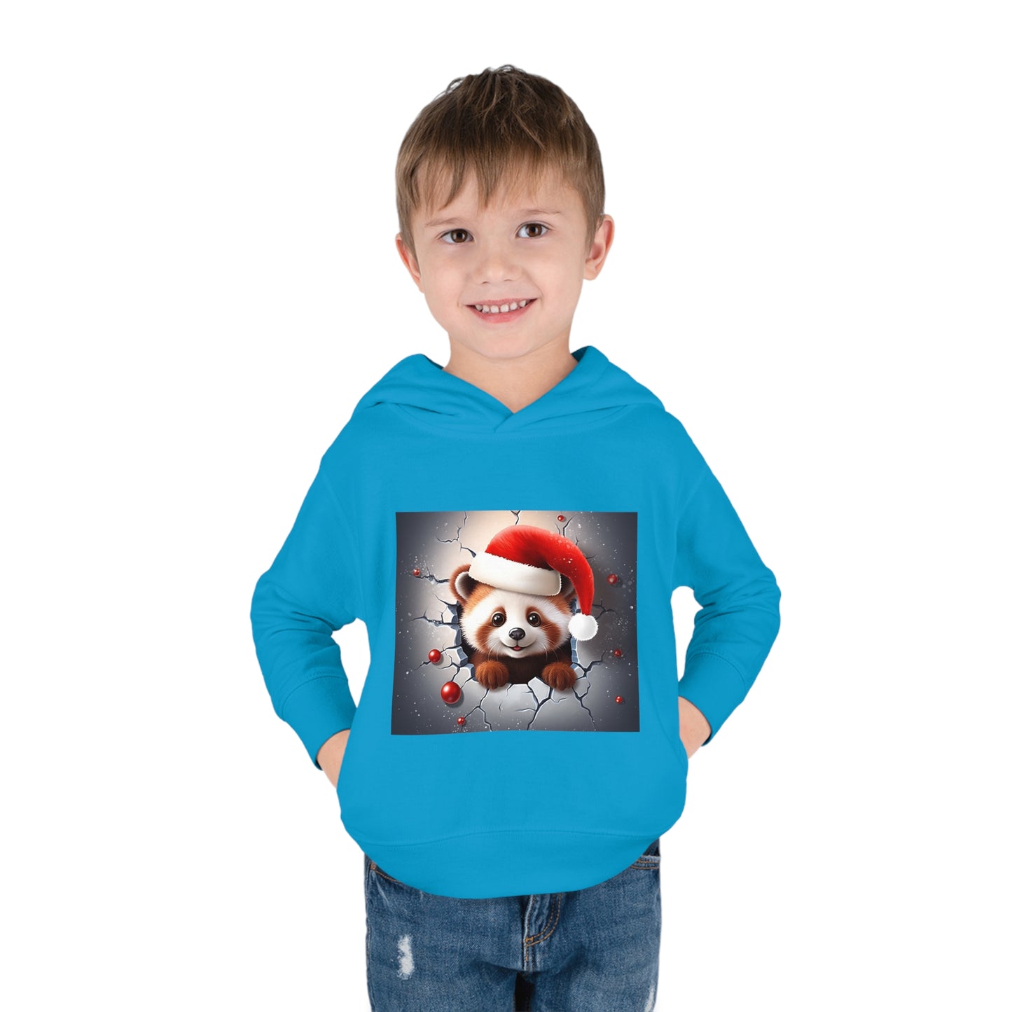 ~Red Panda Cub~ 3D Christmas Toddler Pullover Fleece Hoodie by Rabbit Skins