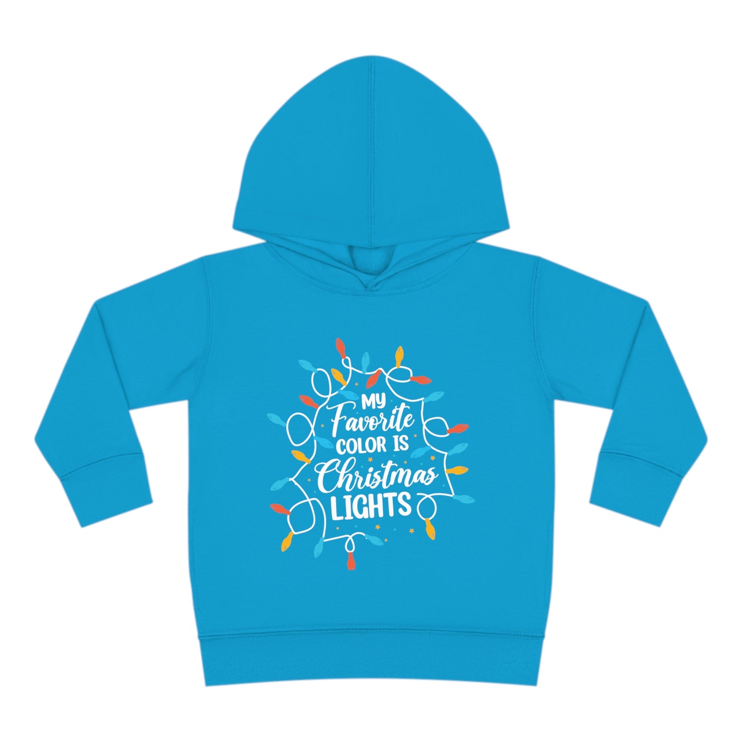 ~My Favorite Color is Christmas Lights~ 3D Christmas Toddler Pullover Fleece Hoodie by Rabbit Skins