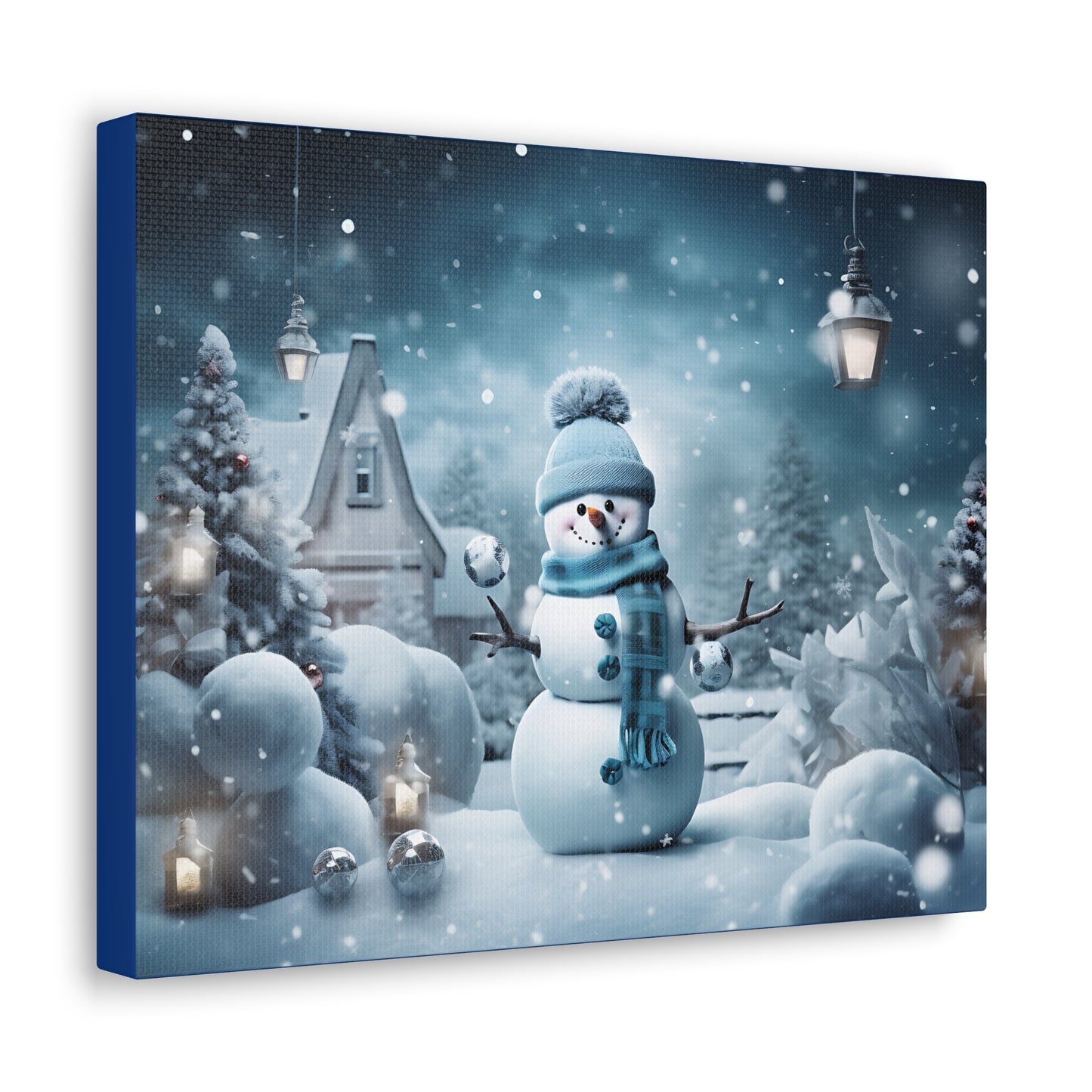 ~Blue Snowman Too~ Canvas Gallery Wrap