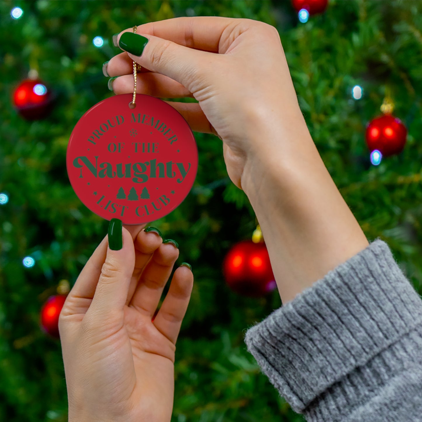 ~Naughty List Club~ Ceramic Ornament