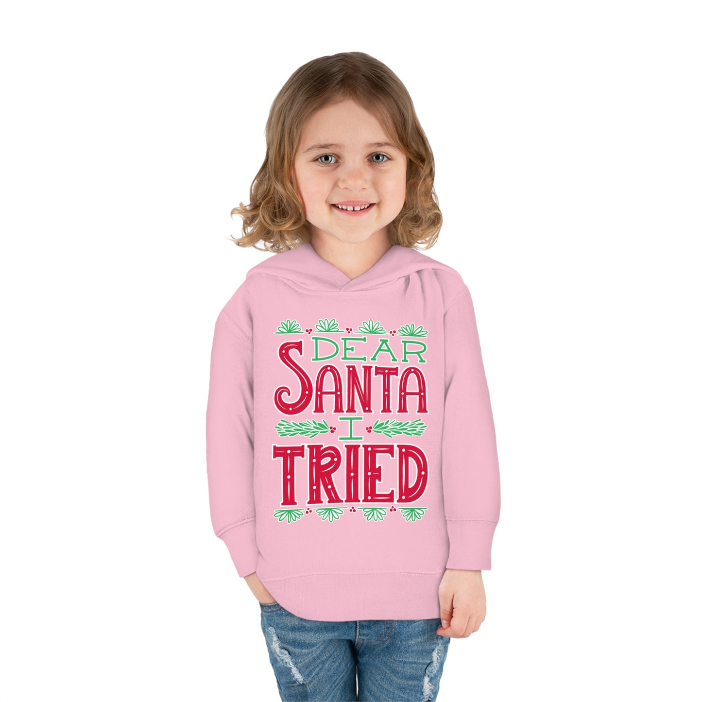 ~Dear Santa, I Tried~ 3D Christmas Toddler Pullover Fleece Hoodie by Rabbit Skins