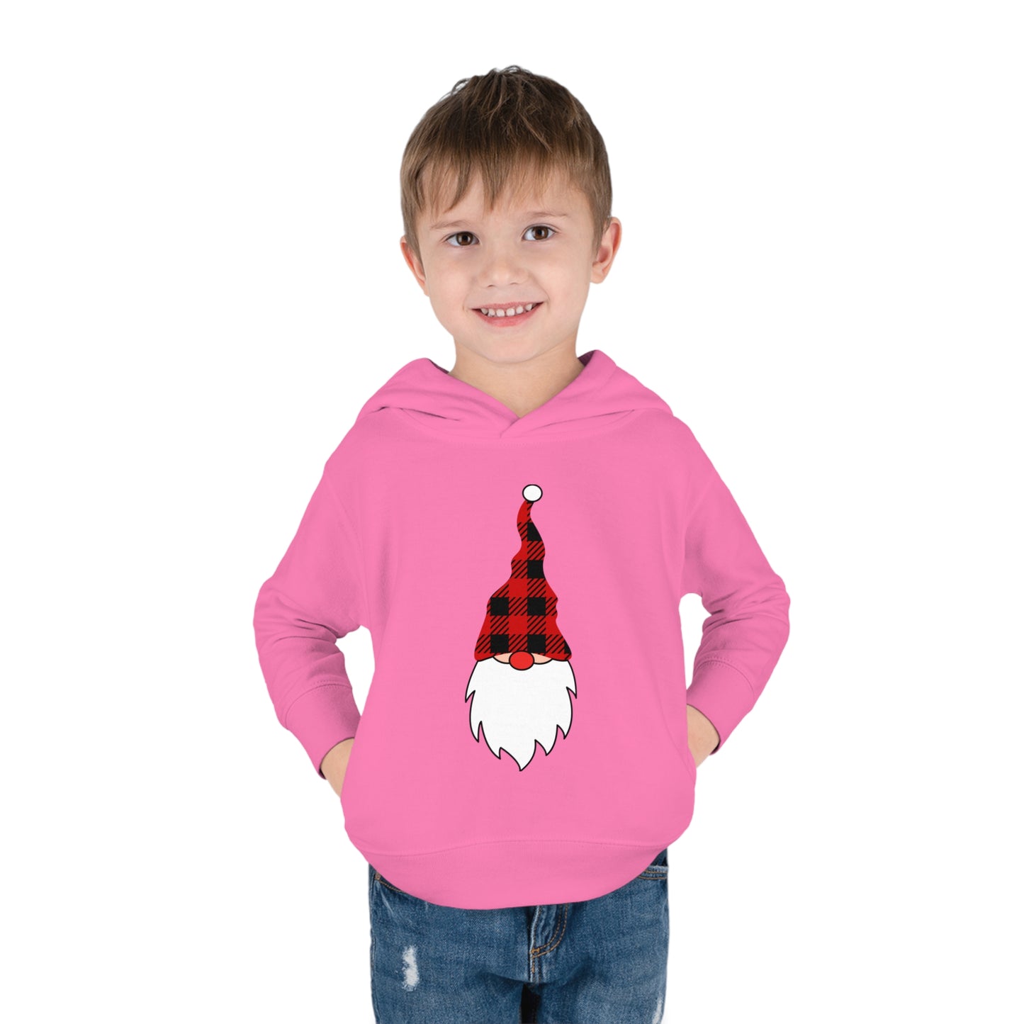 ~Plaid Santa~ Christmas Toddler Pullover Fleece Hoodie by Rabbit Skins