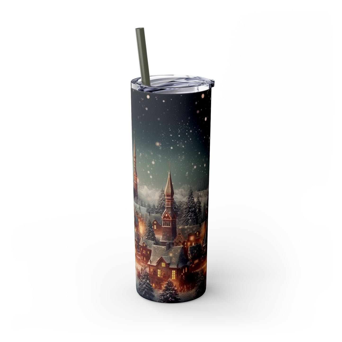 ~Christmas Eve~ Christmas Skinny Tumbler with Straw, 20oz