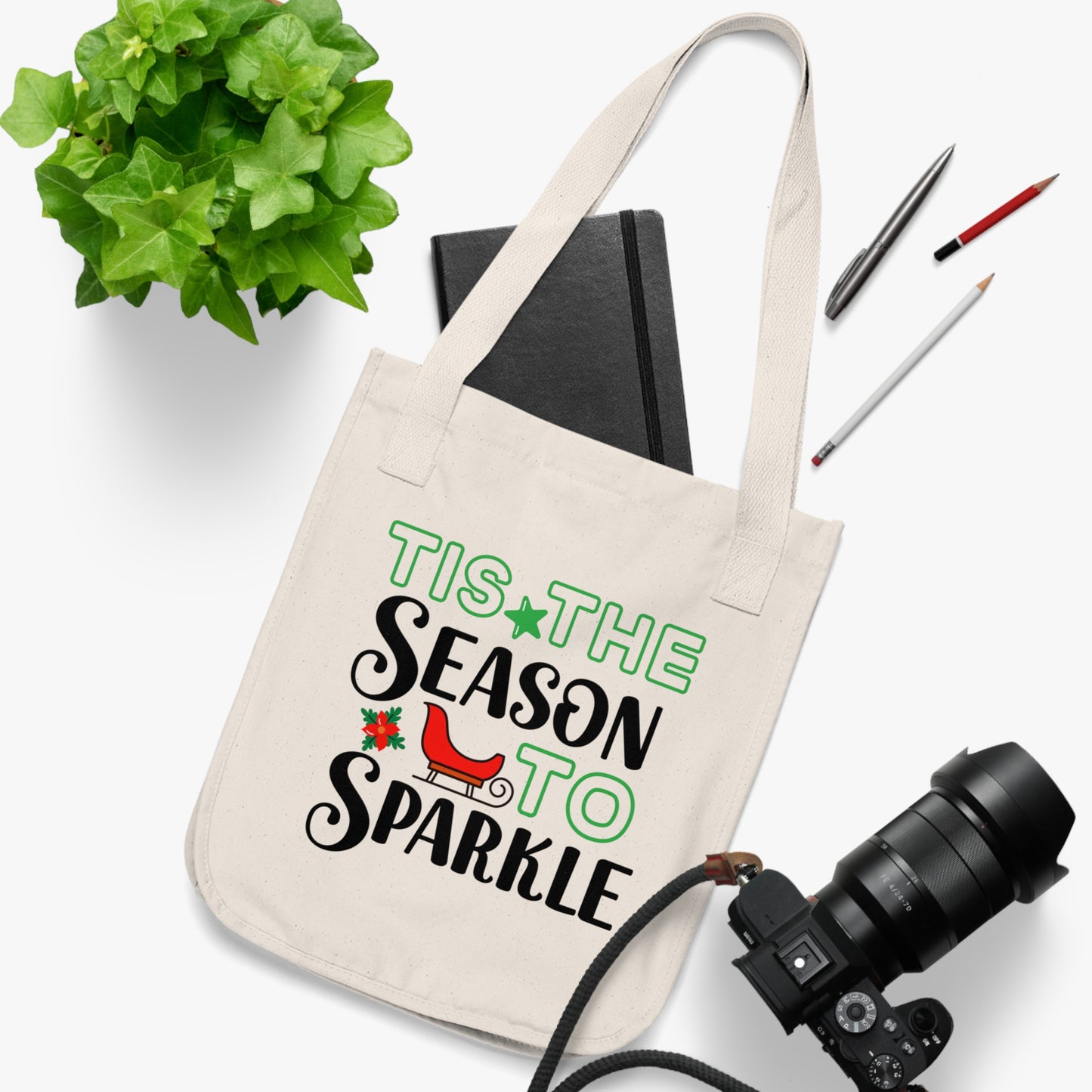 ~Tis the Season~ Christmas Organic Canvas Tote Bag