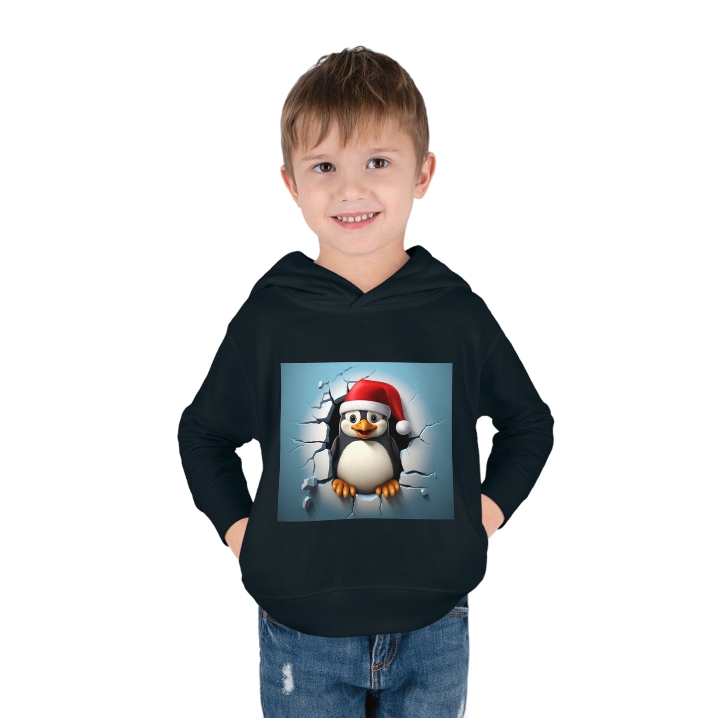 ~Penguin Chick~ 3D Christmas Toddler Pullover Fleece Hoodie by Rabbit Skins