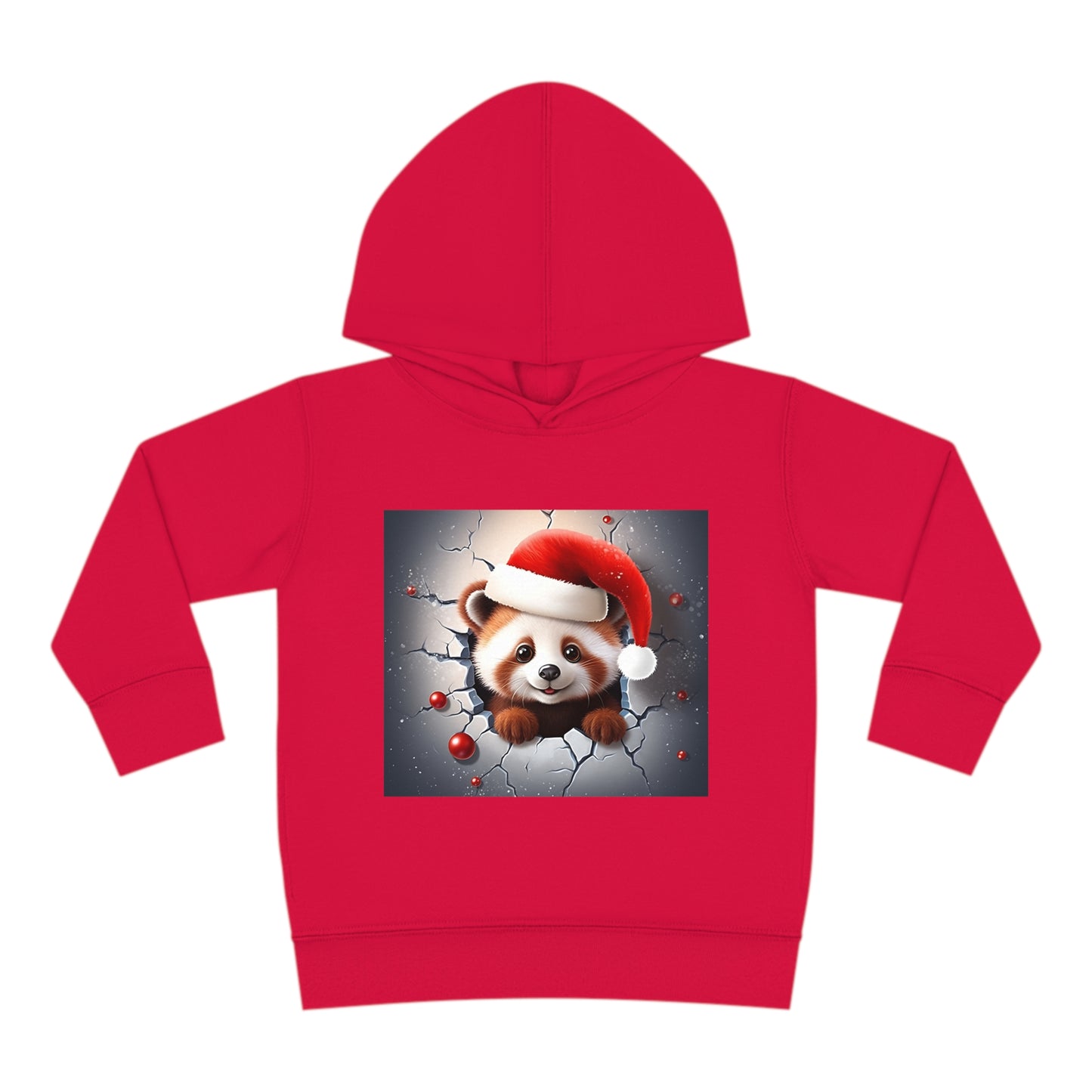 ~Red Panda Cub~ 3D Christmas Toddler Pullover Fleece Hoodie by Rabbit Skins