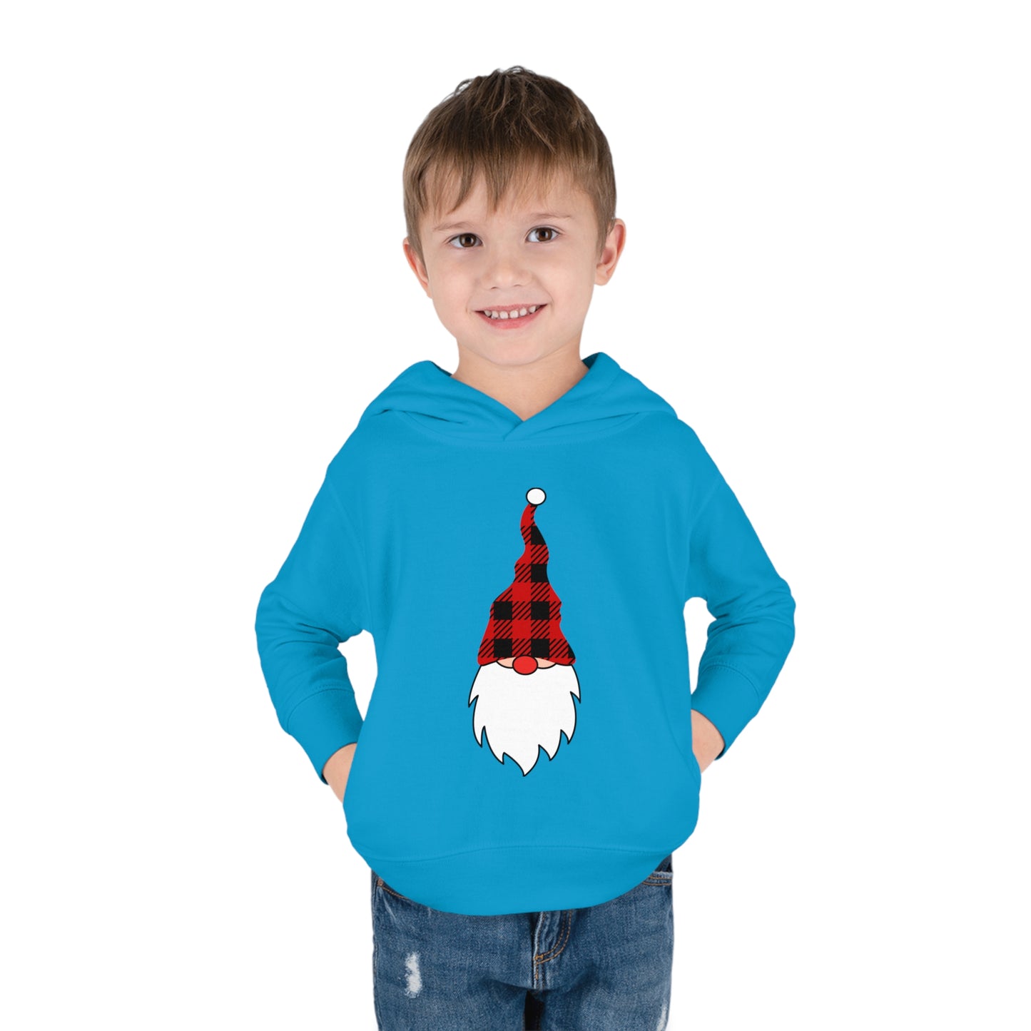 ~Plaid Santa~ Christmas Toddler Pullover Fleece Hoodie by Rabbit Skins