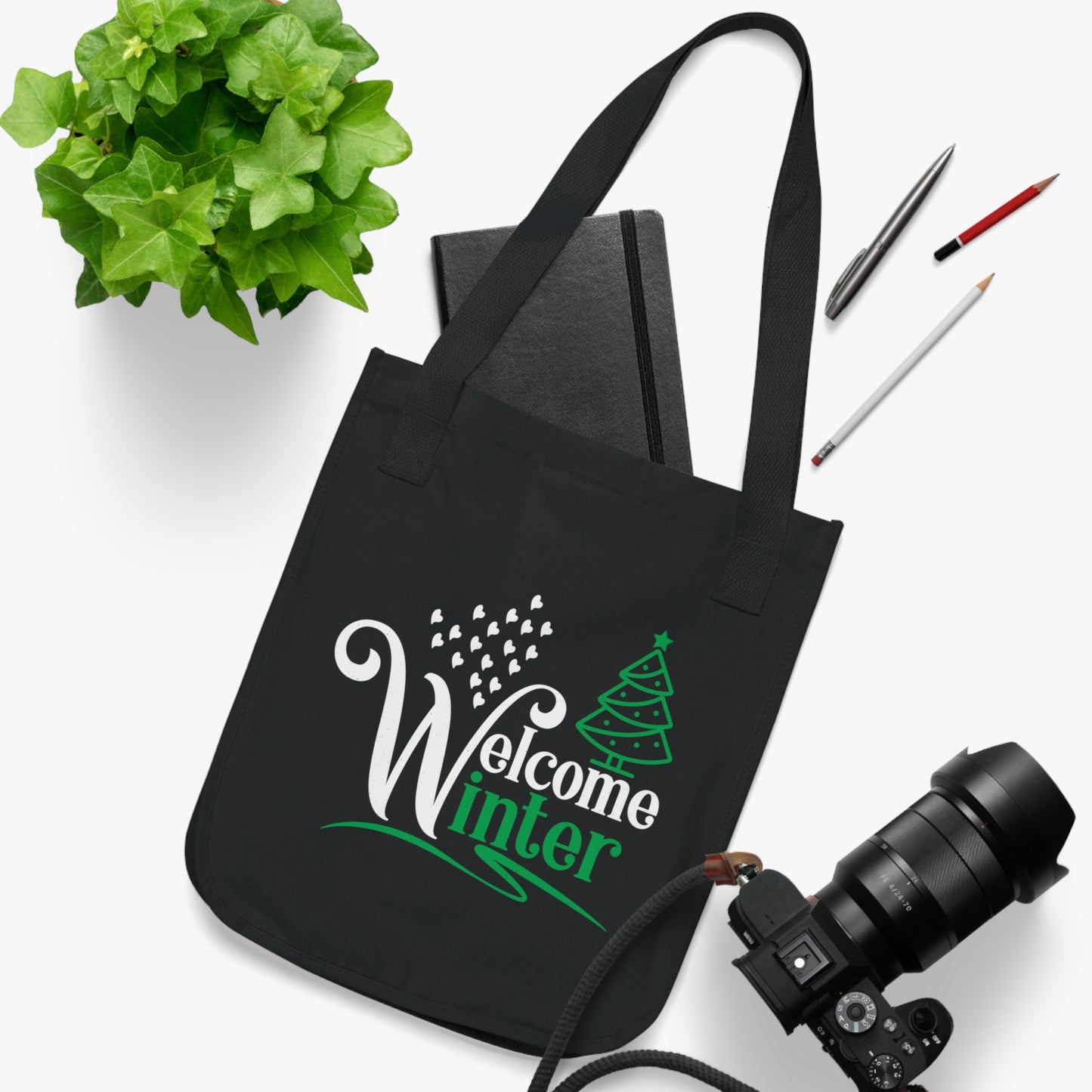 ~Welcome Winter~ Christmas Organic Canvas Tote Bag