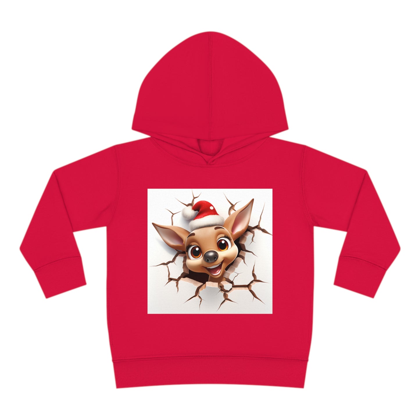 ~Fawn~ 3D Christmas Toddler Pullover Fleece Hoodie by Rabbit Skins
