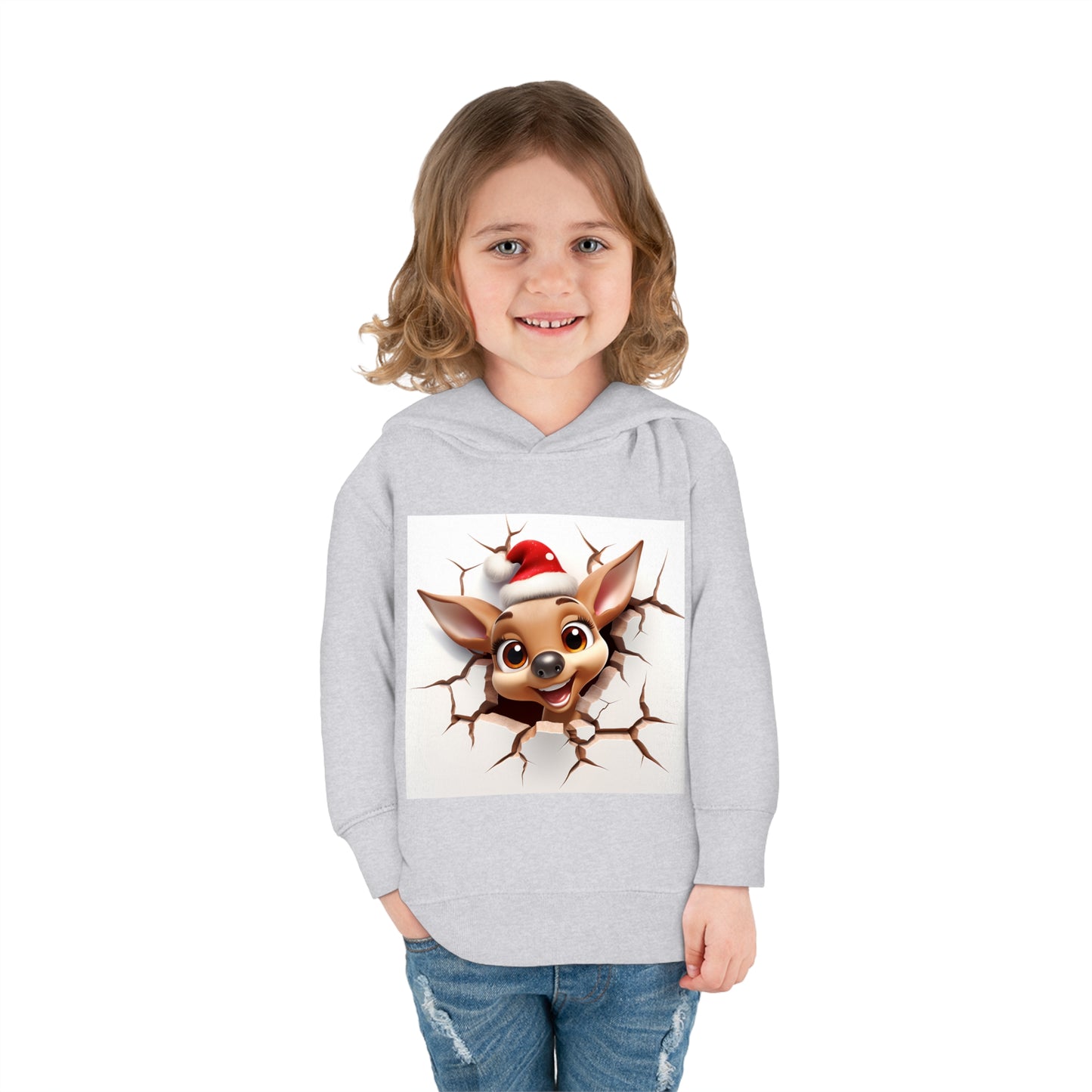~Fawn~ 3D Christmas Toddler Pullover Fleece Hoodie by Rabbit Skins