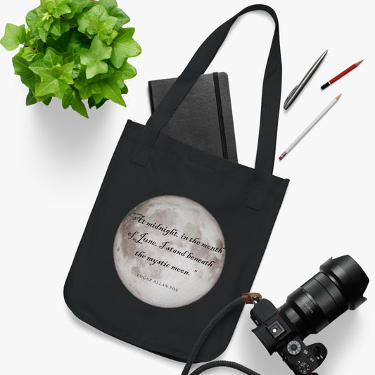Organic Canvas Tote Bag Logo or Edgar Allan Poe