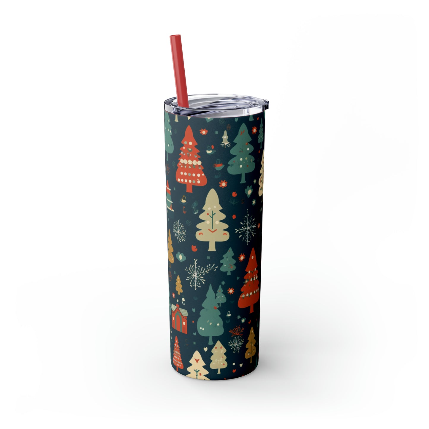 ~Oh Christmas Tree~ Christmas Skinny Tumbler with Straw, 20oz