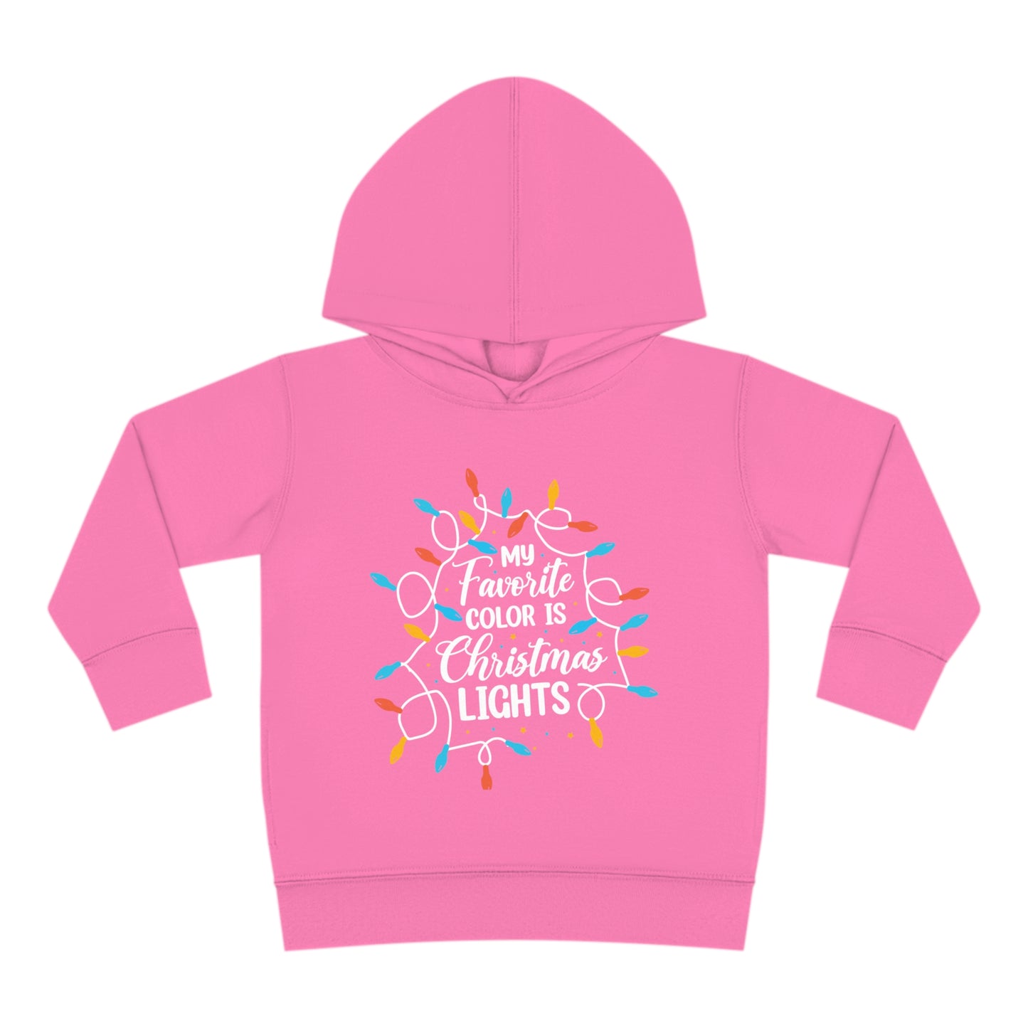 ~My Favorite Color is Christmas Lights~ 3D Christmas Toddler Pullover Fleece Hoodie by Rabbit Skins