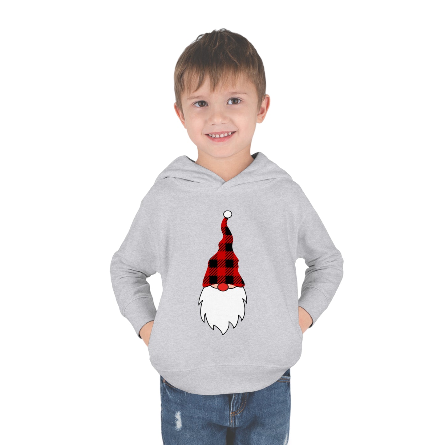 ~Plaid Santa~ Christmas Toddler Pullover Fleece Hoodie by Rabbit Skins