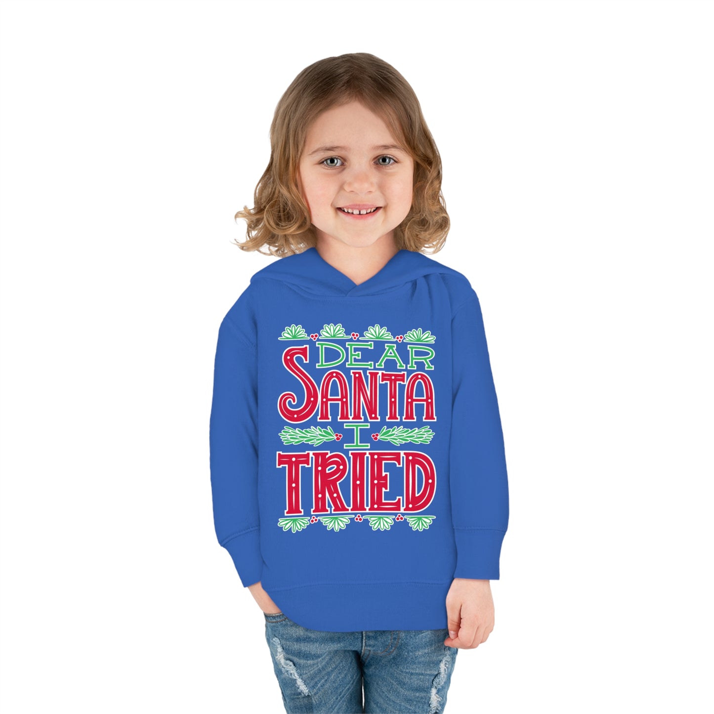 ~Dear Santa, I Tried~ 3D Christmas Toddler Pullover Fleece Hoodie by Rabbit Skins