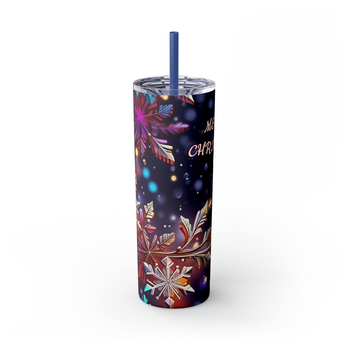 Assorted Christmas Skinny Tumblers with Straw, 20oz