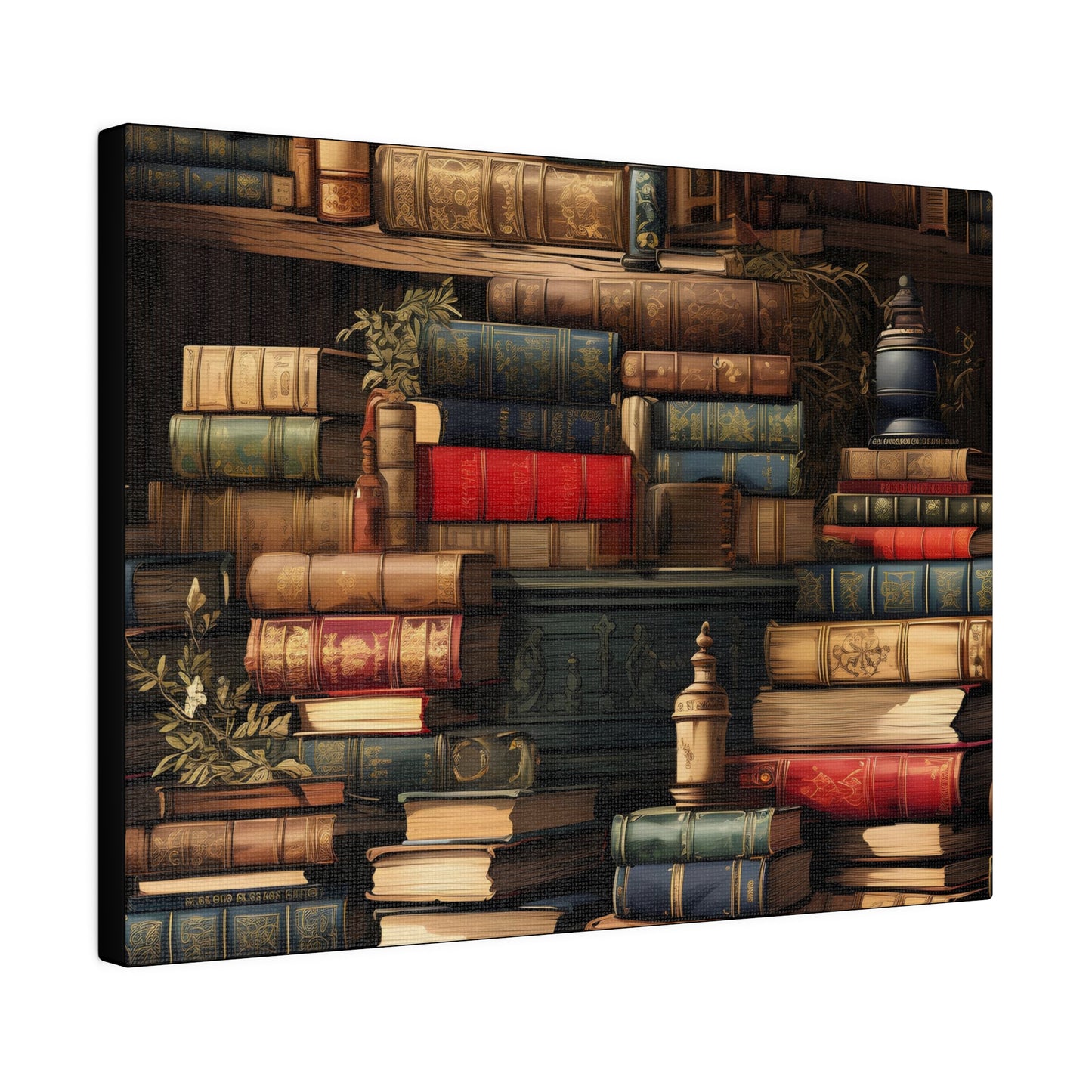 ~Dark Academia Book Collection~ Matte Canvas, Stretched, 0.75"