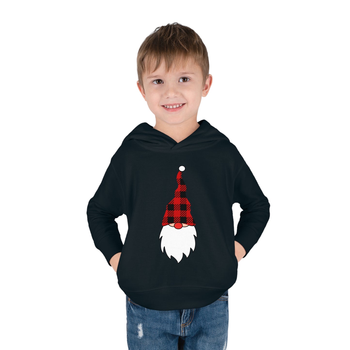 ~Plaid Santa~ Christmas Toddler Pullover Fleece Hoodie by Rabbit Skins