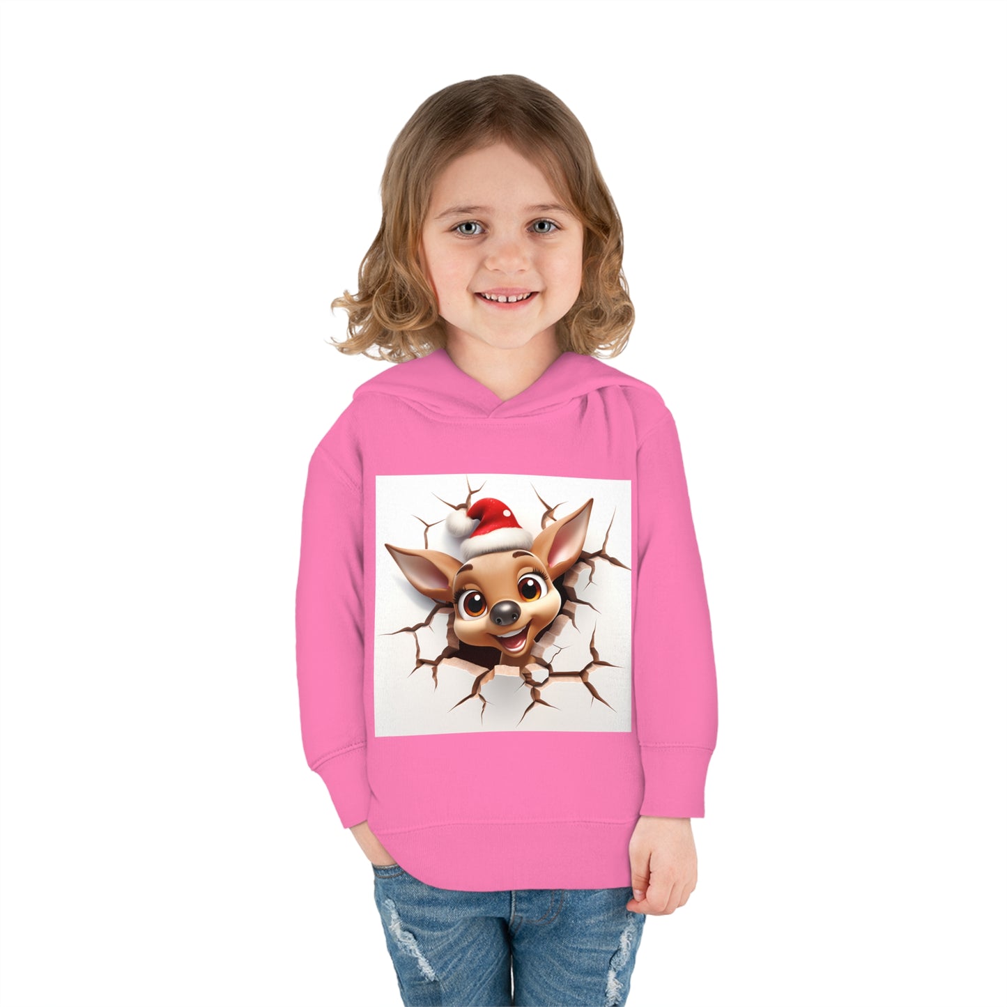 ~Fawn~ 3D Christmas Toddler Pullover Fleece Hoodie by Rabbit Skins