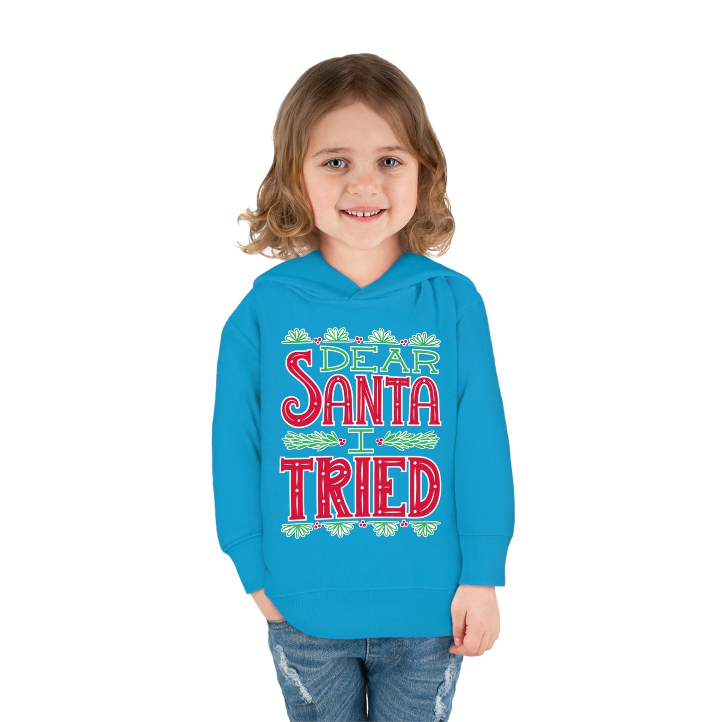~Dear Santa, I Tried~ 3D Christmas Toddler Pullover Fleece Hoodie by Rabbit Skins