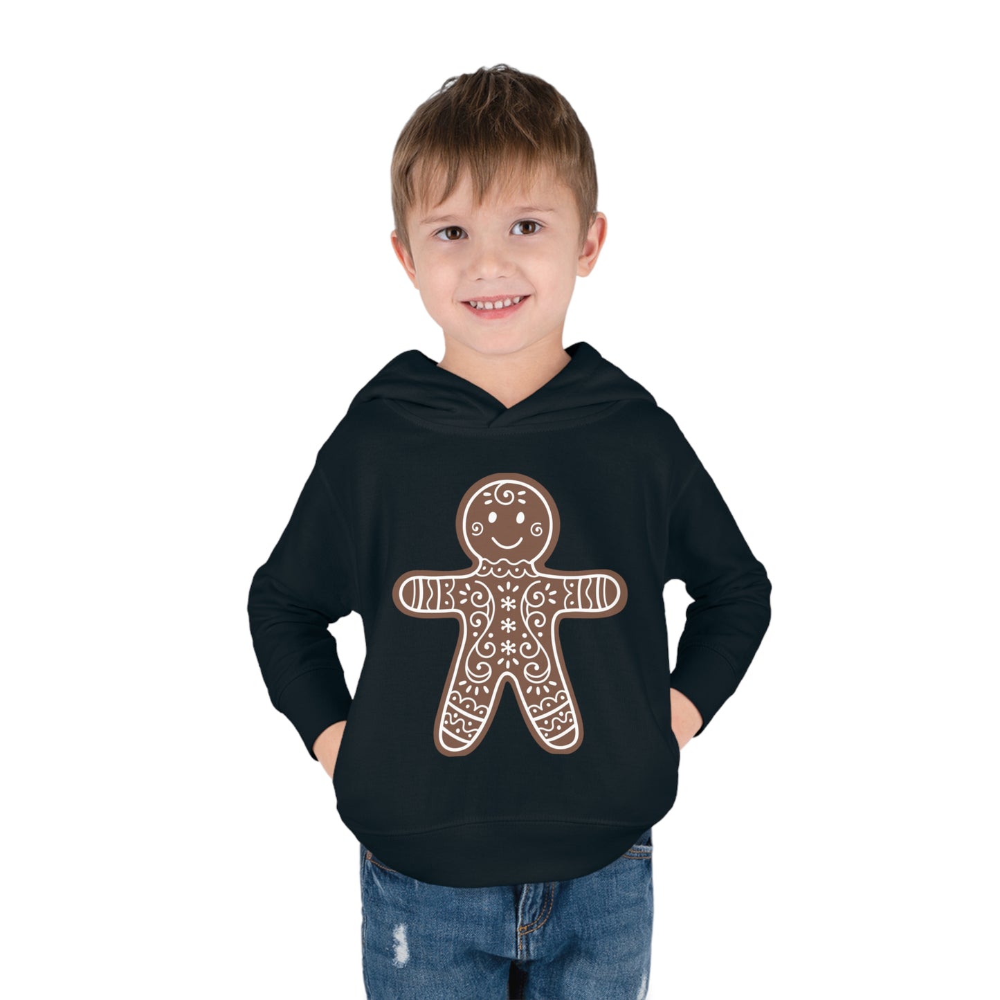 ~Gingerbread Man~ Christmas Toddler Pullover Fleece Hoodie by Rabbit Skins