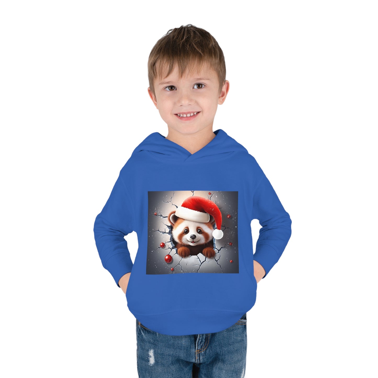 ~Red Panda Cub~ 3D Christmas Toddler Pullover Fleece Hoodie by Rabbit Skins