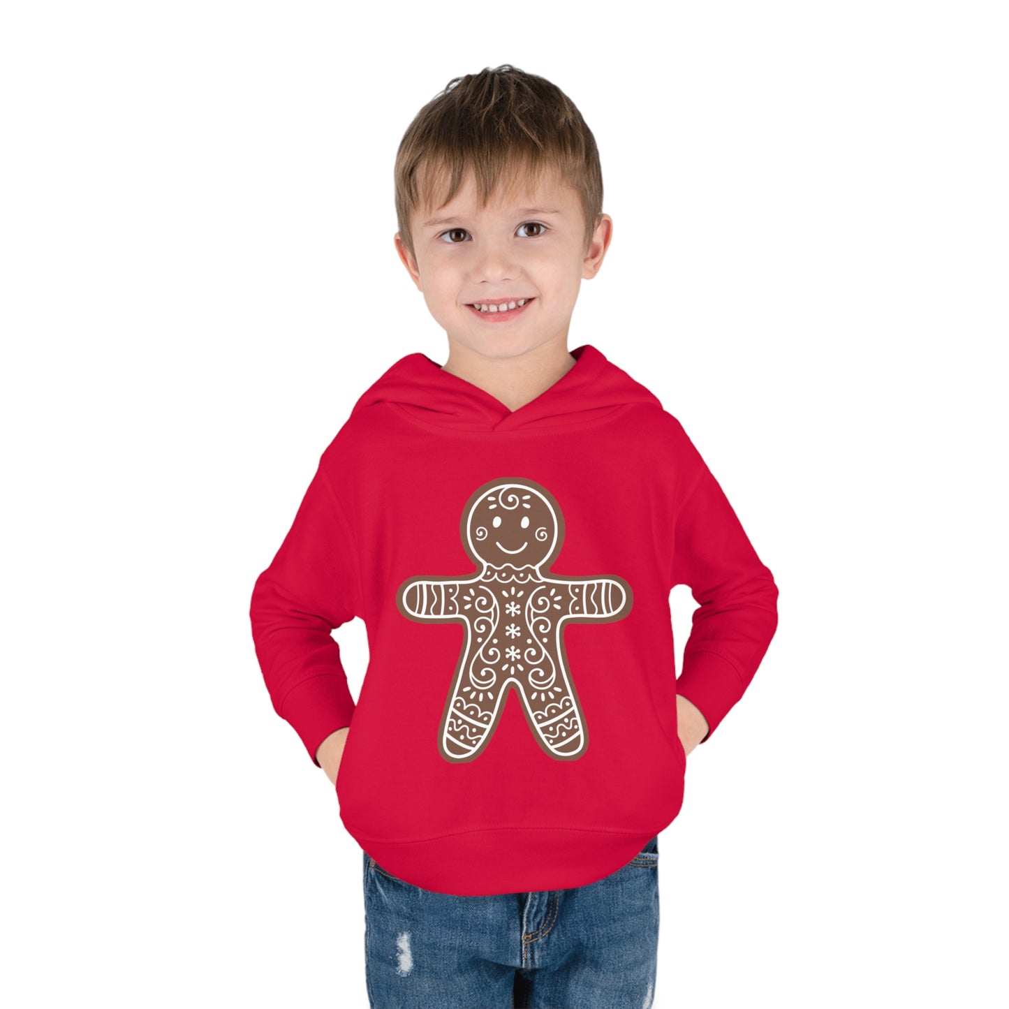 ~Gingerbread Man~ Christmas Toddler Pullover Fleece Hoodie by Rabbit Skins