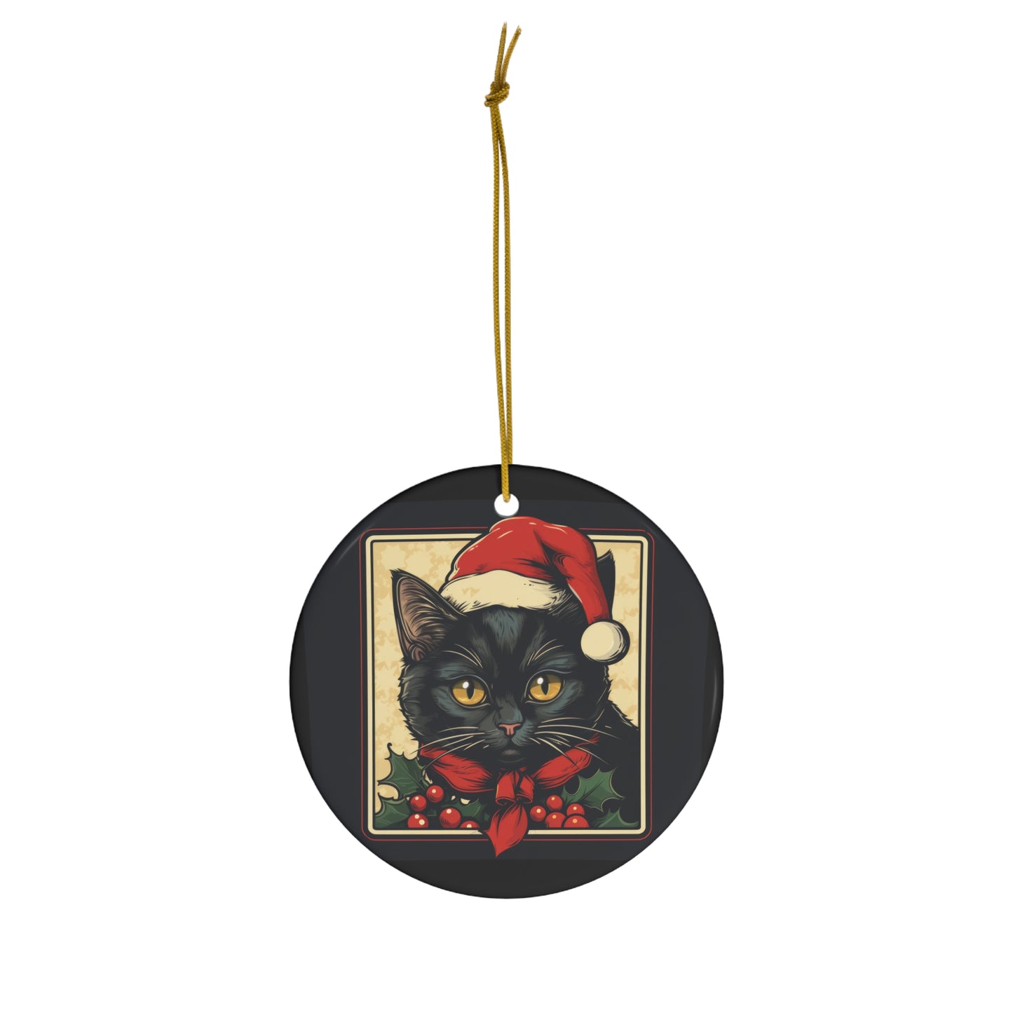 ~Santa Claws~ Ceramic Ornament